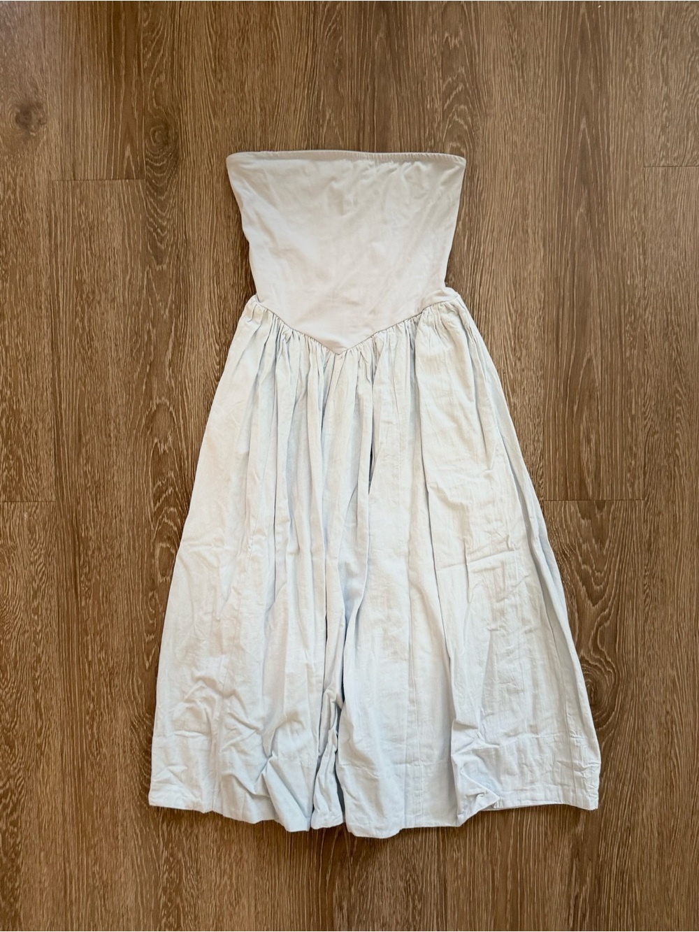 Free People Onda Drop-Waist Tube Strapless Midi Dress in Ivory Size S